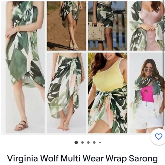NWT Virginia Wolf Tropical Palm Multi Wear Sarong Dress Scarf Wrap (0-20) - Picture 2 of 10
